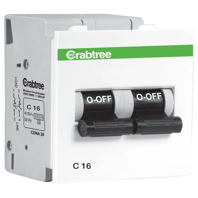 Havells 16 A DP C MINI MCB Mini MCB & Motor Starter White