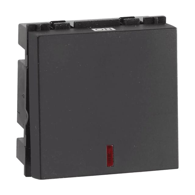 Havells 10 AX Mega Switch with indicator Fabio Series - Switches Velvet Black