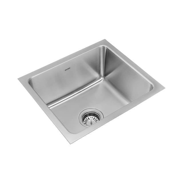 Glen Stainless Steel Grade 304 Sink for Kitchen, Single Bowl Press Sink 18x16x9 inches, Matte Finish